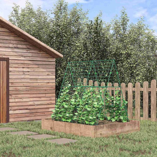 Adjustable plant trellis in steel with net, 180 x 100 x 180 cm