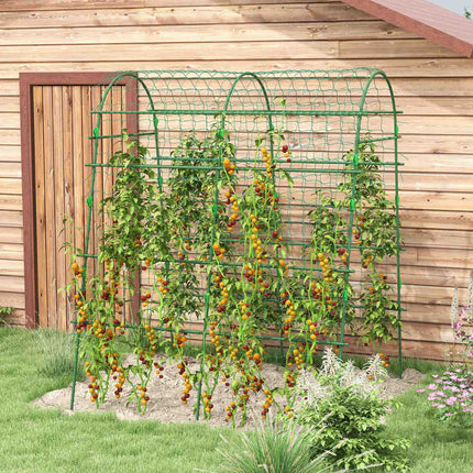 Adjustable plant trellis in steel with net for garden