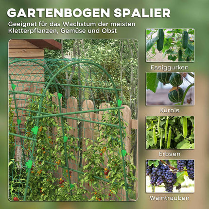 Adjustable plant trellis in steel with net for garden