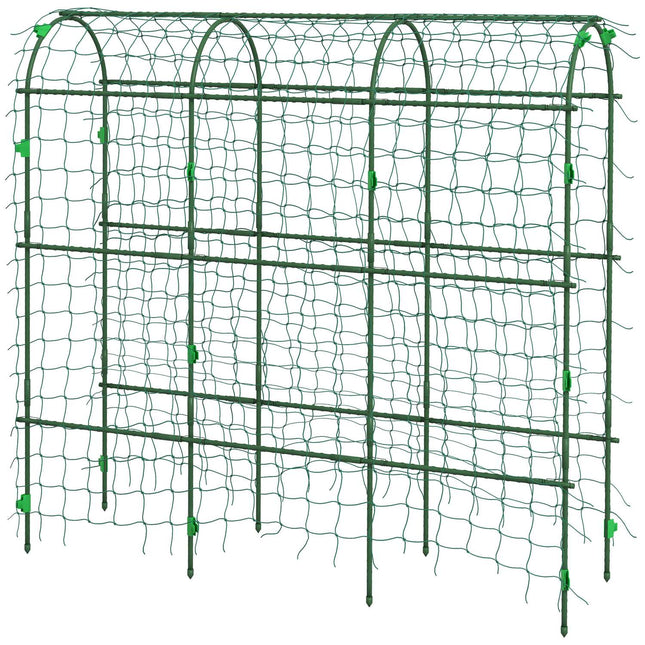 Adjustable plant trellis in steel with net for garden, balcony