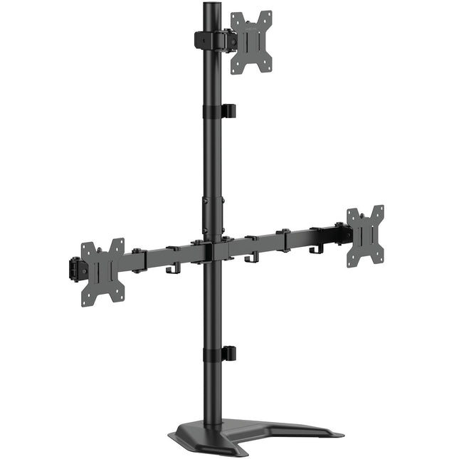 Triple Monitor Stand 17-32" Adjustable Arms Black