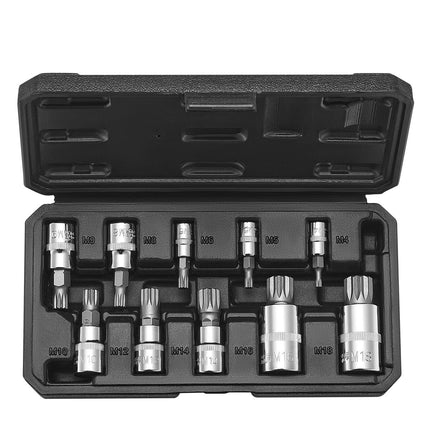 Triple Square Spline Bit Socket Set, 10-Piece M4–M18
