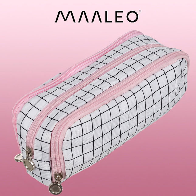Triple folding pencil case - checkered Maaleo24514
