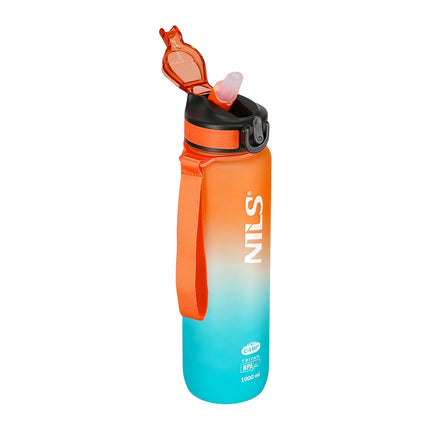Tritan Water Bottle, Orange-Blue, Leak-Proof, 1000 ml