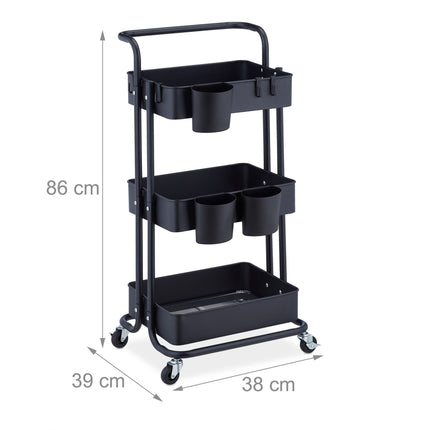Trolley with 3 shelves