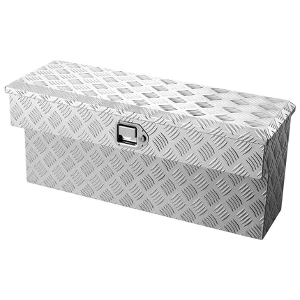 Truck Bed Tool Box, Lockable Aluminum, 34 In, Silver