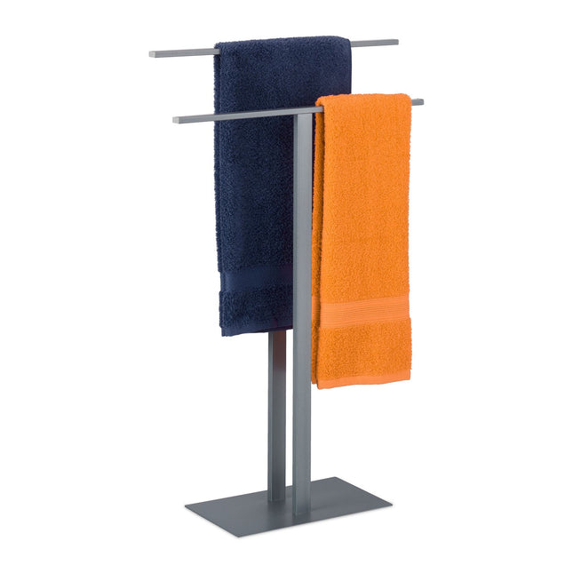 T-shaped gray towel rack