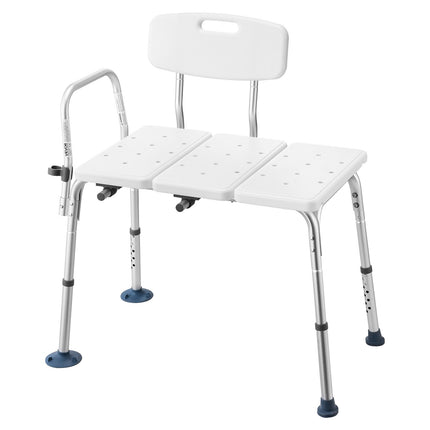 Tub Transfer Bench, 400 lb, Height Adjustable, Arm, Backrest