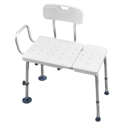 Tub Transfer Bench, 400 lb, Height-Adjustable, Backrest