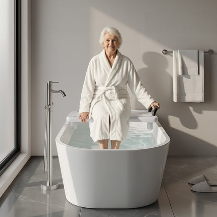 Tub Transfer Bench with Handle, 150 kg, Fits 41–62 cm