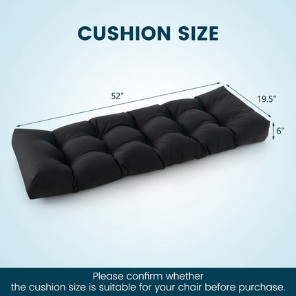 Tufted Indoor Outdoor Bench Cushion, 52 x 19.5 x 6