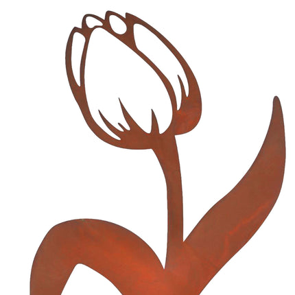 Tulip Garden Stakes, Set Of 2 – Rust-Effect Outdoor Decor