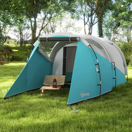 Camping tent for 5, 2 rooms, waterproof, carry bag