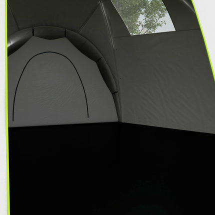 Family camping tunnel tent, 6-9 people, 3 bedrooms, green, 2000 mm waterproof