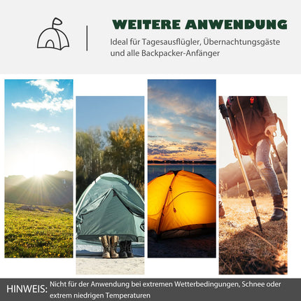 Tunnel camping tent, 2-3 people, waterproof, dark green