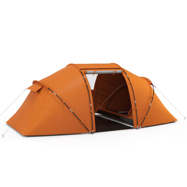 Tunnel Tent for 4-6 People, Waterproof 2000mm, Orange