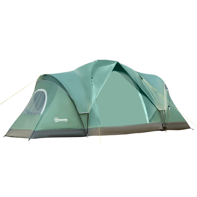 Tunnel camping tent for 5-6 people, durable polyester