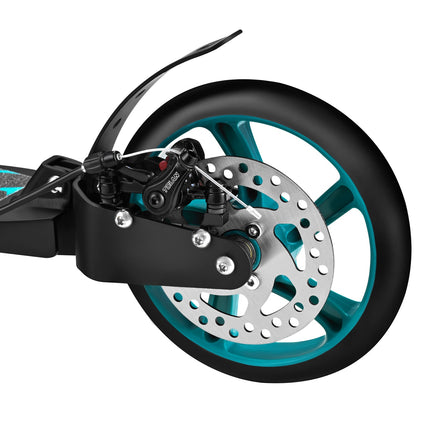 Turquoise Kick Scooter, Adjustable Height, Foldable Design