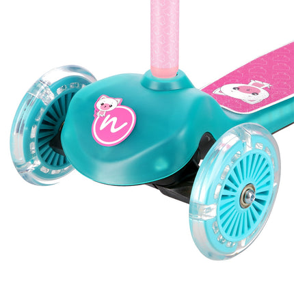 Turquoise Kick Scooter, Lightweight, Foldable Design
