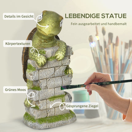 Turtle Garden Sculpture with LED Solar Light, 14.5""