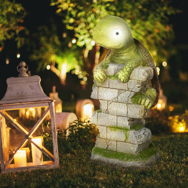 Turtle Garden Sculpture with LED Solar Light, 14.5""