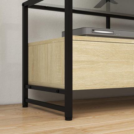 Oak TV cabinet for units up to 65" with storage