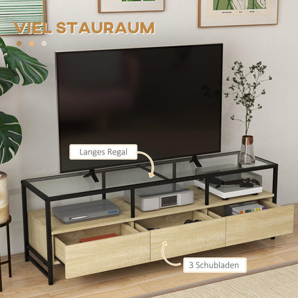 Oak TV cabinet for units up to 65" with storage