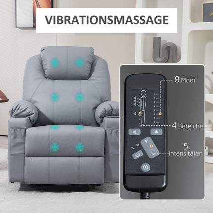 Electric recliner with massage, cup holder & pocket