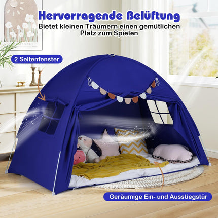 Twin Bed Canopy Tent for Kids, Foldable with 2 Windows