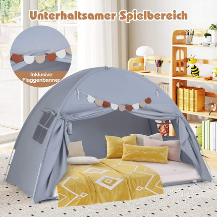 Twin Bed Tent for Kids – Foldable, Portable with Windows