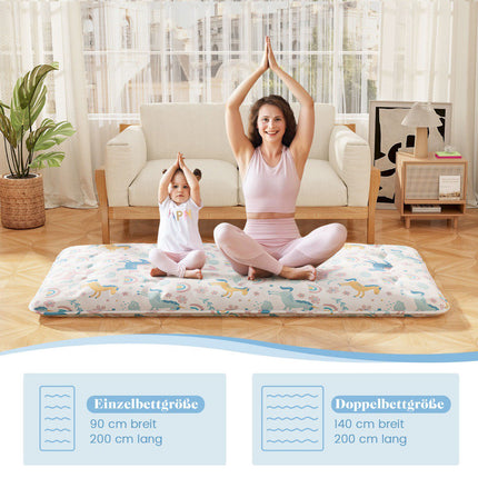 Twin Roll-Up Floor Mattress, Washable Cover, Carry Bag