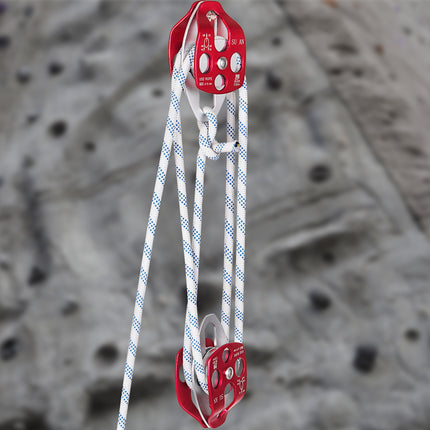 Twin Sheave Block and Tackle, 12 mm Rope, 7700 lb