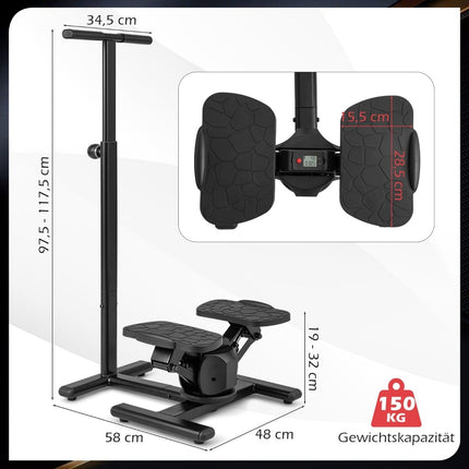 Twist Stair Stepper with Adjustable Handle & LCD Display