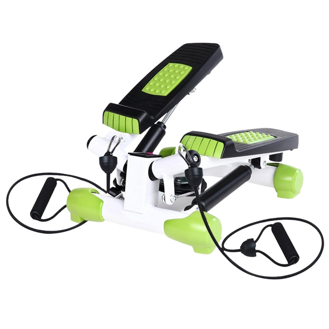 Stepper obrotowy z linami, zielony - kompaktowy sprzęt fitness