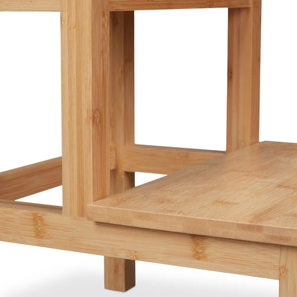 Two-part step stool made of bamboo