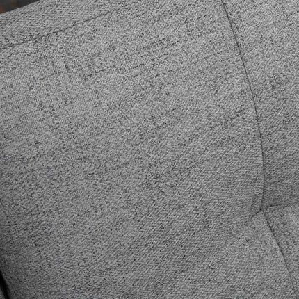 Two-seater gray sofa with cushions, linen look