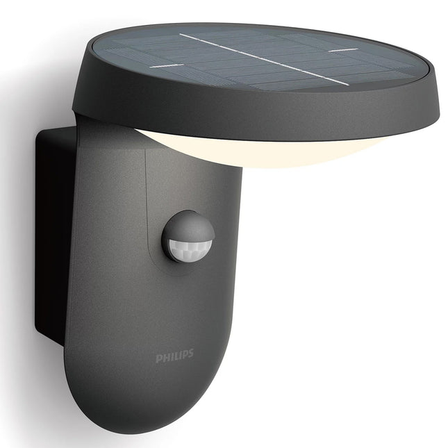 Tyla Wall lamp Solar cell IR sensor Ultra Efficient LED 255lm IP44 Anthracite