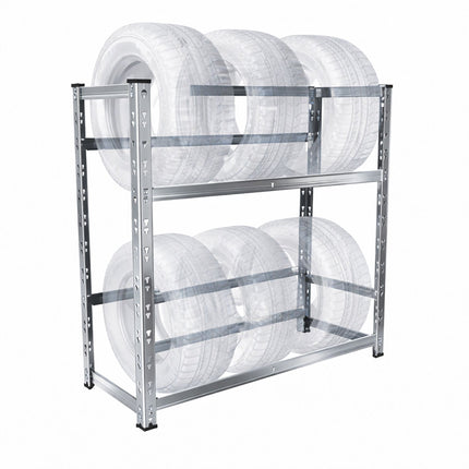 Tyre Rack for 4–6 Tyres, Adjustable Steel Frame