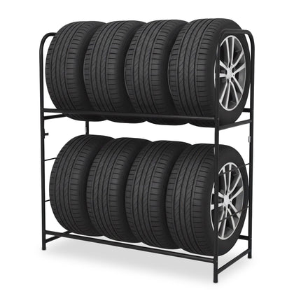 Tyre Rack for 8 Tyres, Adjustable Carbon Steel