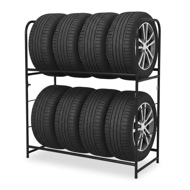 Tyre Rack for 8 Tyres, Adjustable Carbon Steel