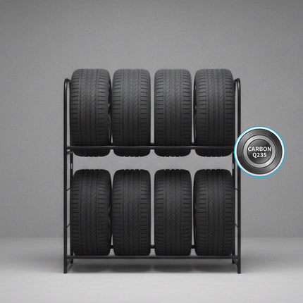 Tyre Rack for 8 Tyres, Adjustable Carbon Steel
