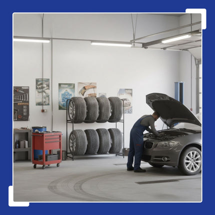 Tyre Rack for 8 Tyres, Adjustable Carbon Steel
