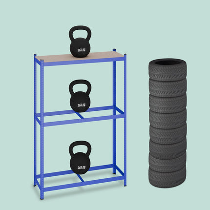 Tyre Rack for 8 Tyres, Adjustable Steel Shelves