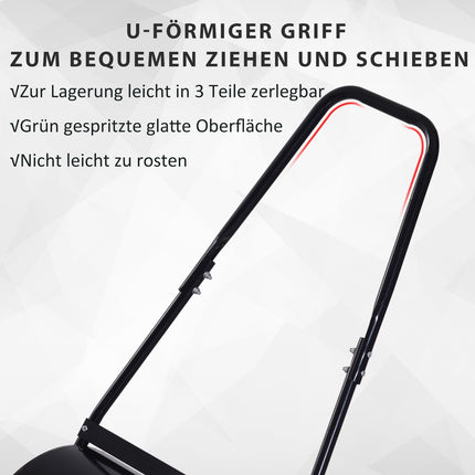 Grass roller 40cm, fillable metal - water/sand, black