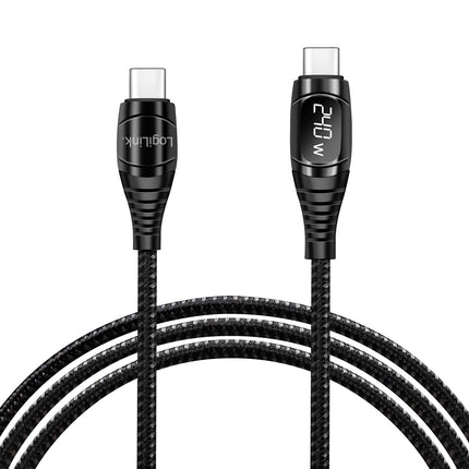 USB-C - USB-C cable with display USB 2.0 PD 3.1 240W 1 m Black