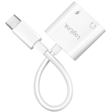 USB-C adapter with 1 x audio port, 1 x USB-C PD 60W White