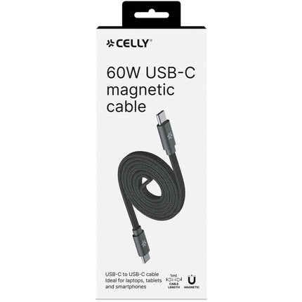 USB-C to USB-C Cable 60W, Magnetic Braided, 1m Black