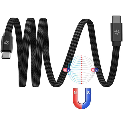 USB-C to USB-C Cable 60W, Magnetic Braided, 1m Black