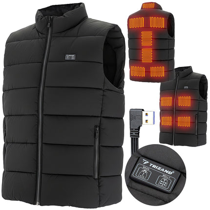 USB Heated Vest, 11 Zones, Unisex XL, 3 Heat Levels