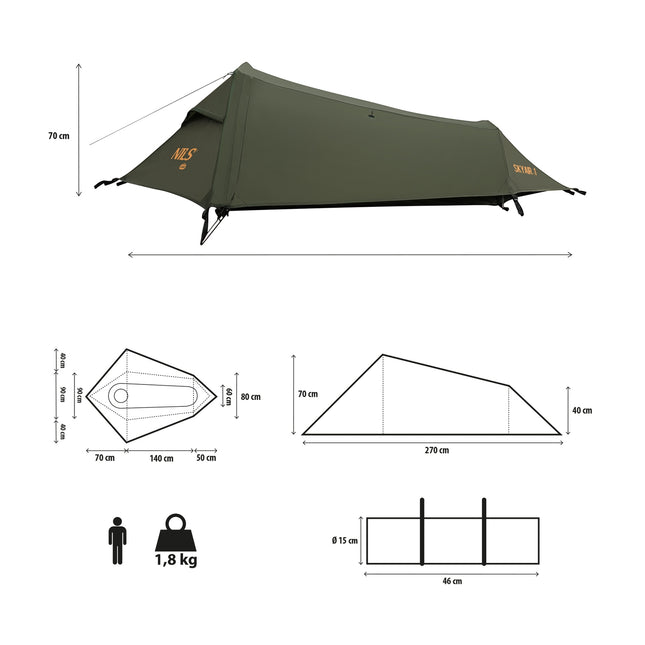 Ultra Light 1-Person Tent, Green